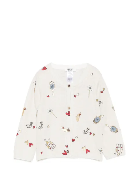 Liu Jo Kids graphic-print button-up cardigan