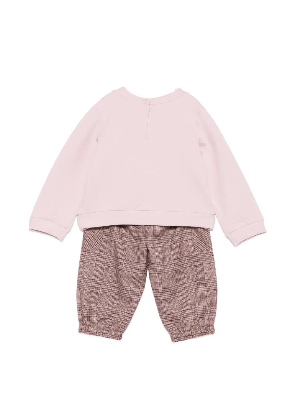 Liu Jo Kids Geruite broekset met hondenpatch Roze