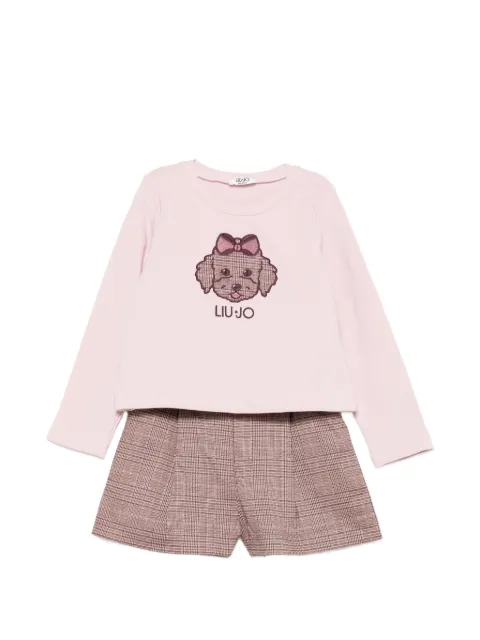 Liu Jo Kids set de camiseta y pantalones cortos a cuadros