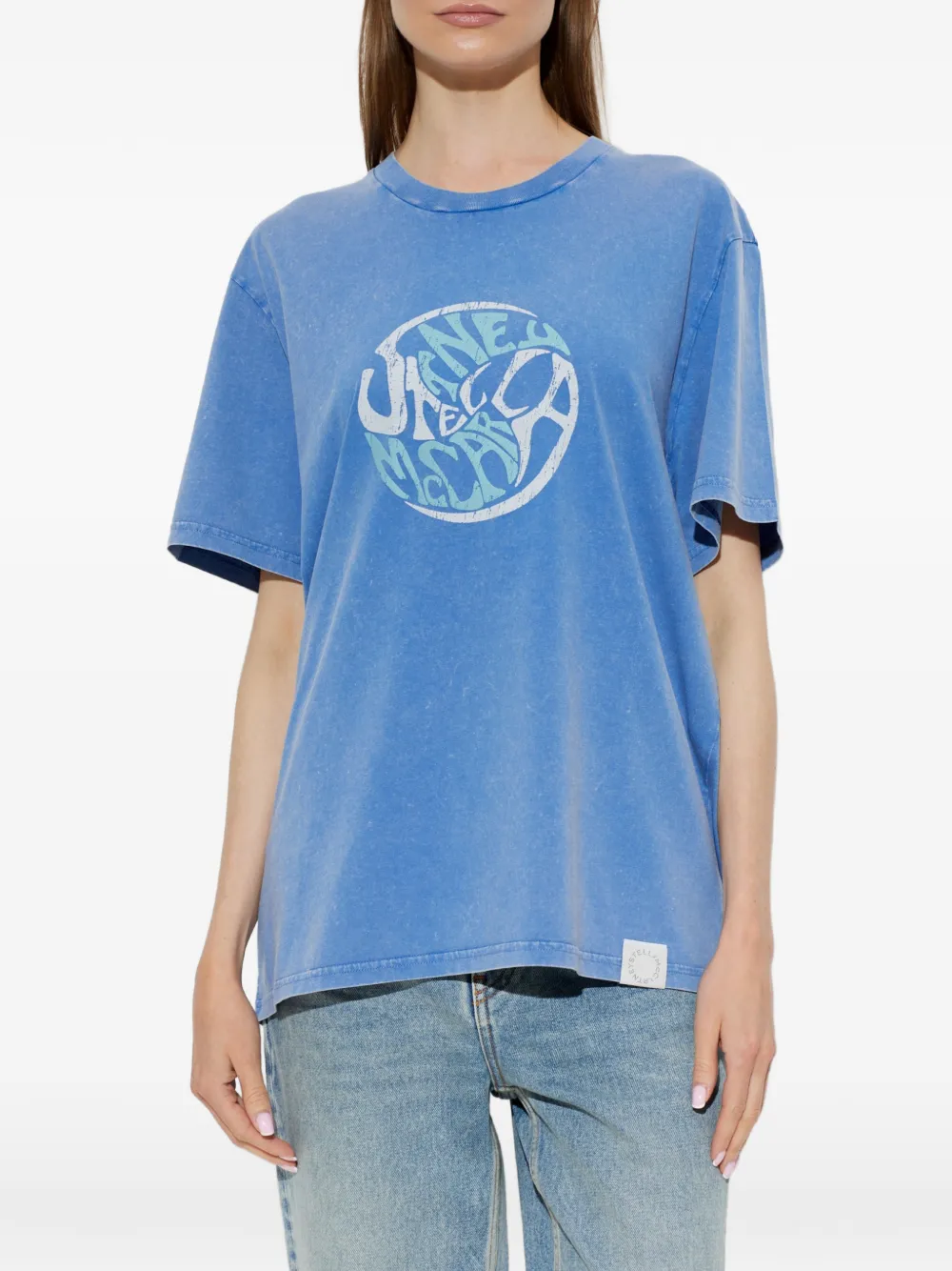 Stella McCartney T-shirt met logoprint Blauw