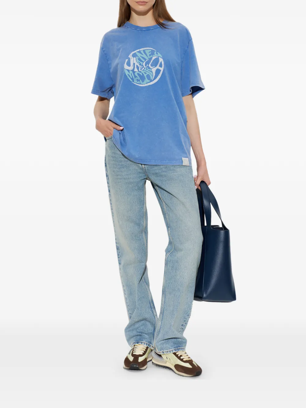 Stella McCartney T-shirt met logoprint Blauw