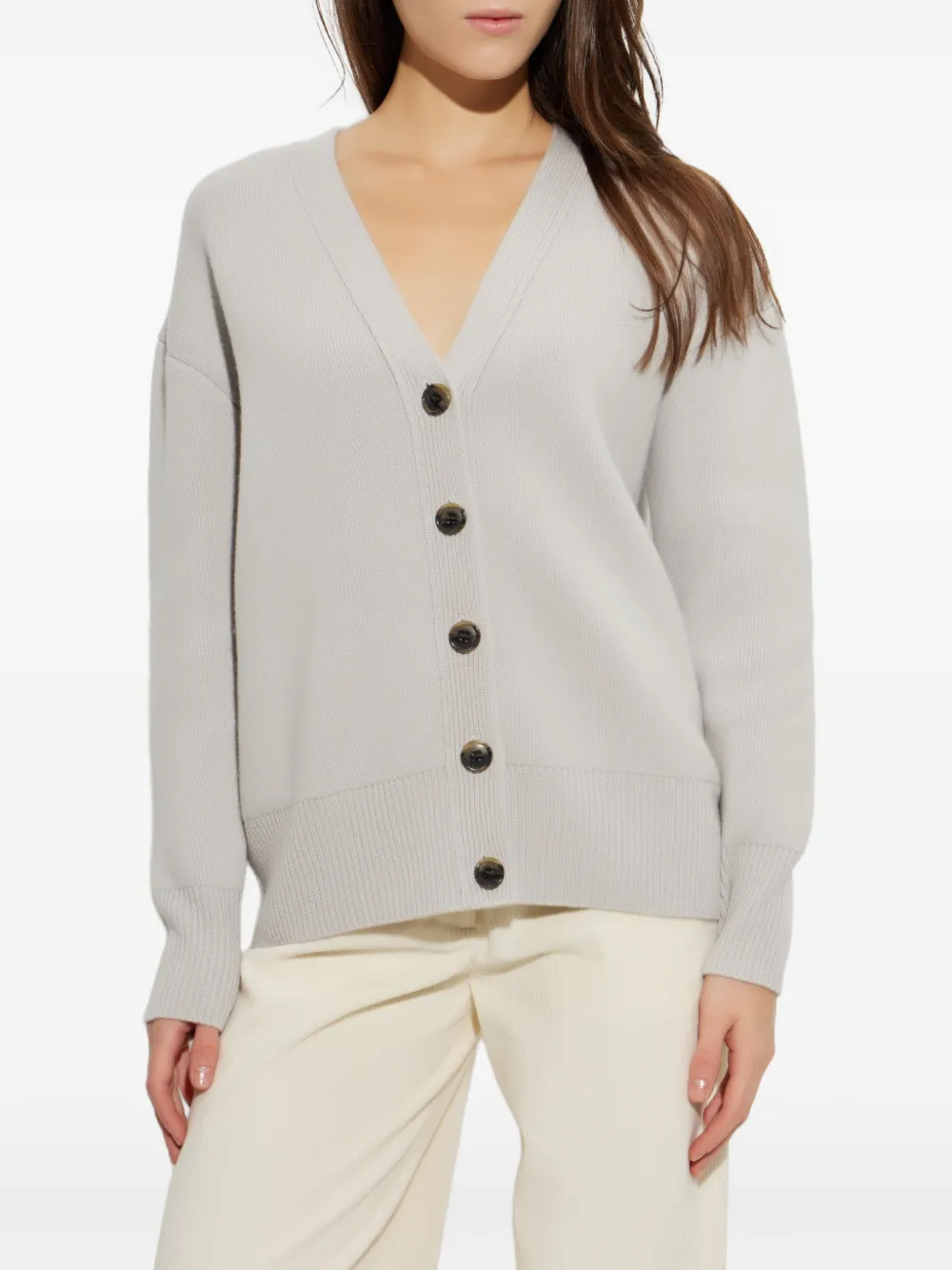 Lisa Yang Amery vest met V-hals en verlaagde schouders Grijs