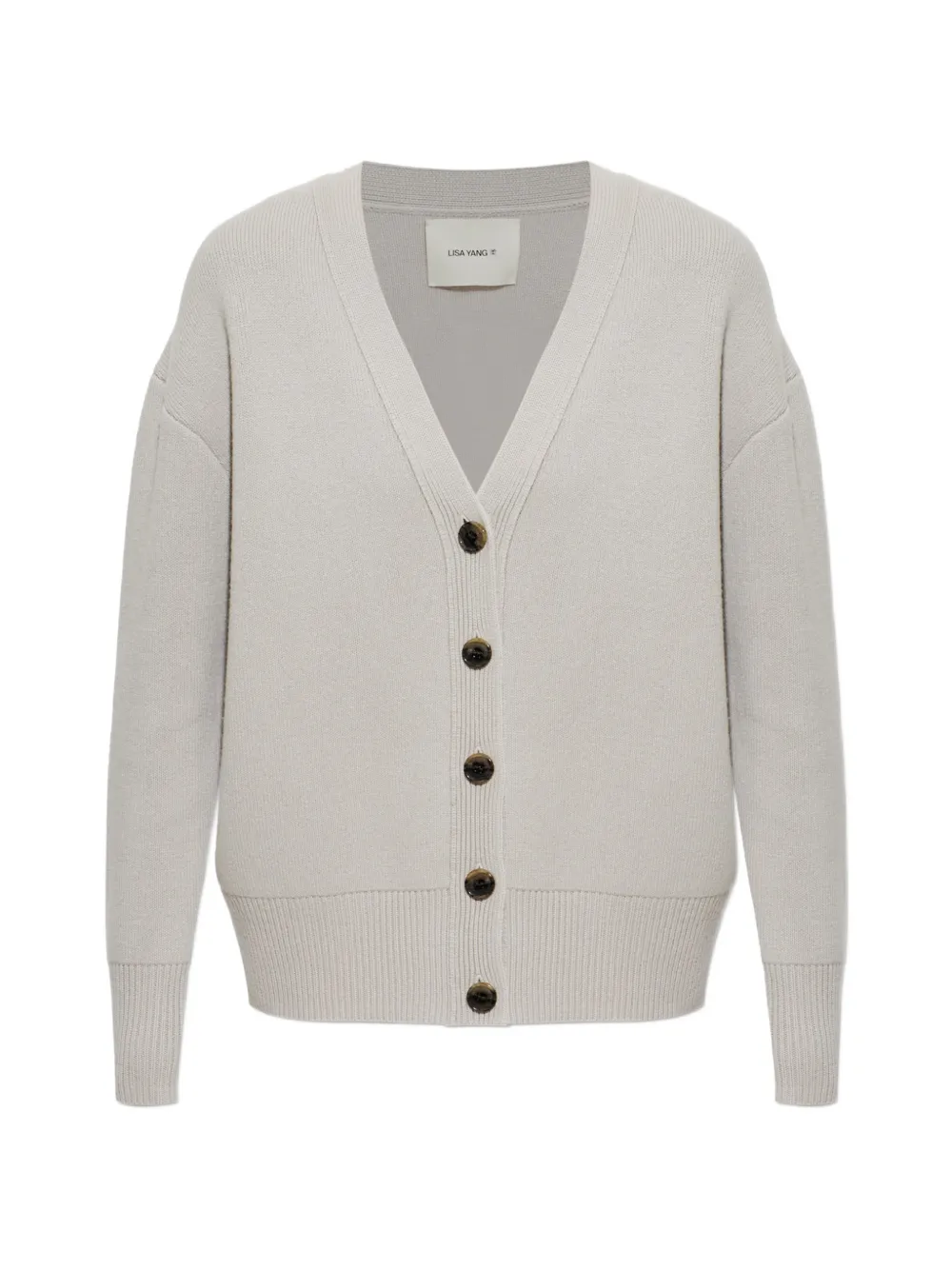 Lisa Yang Amery V-neck drop-shoulder cardigan - Grigio