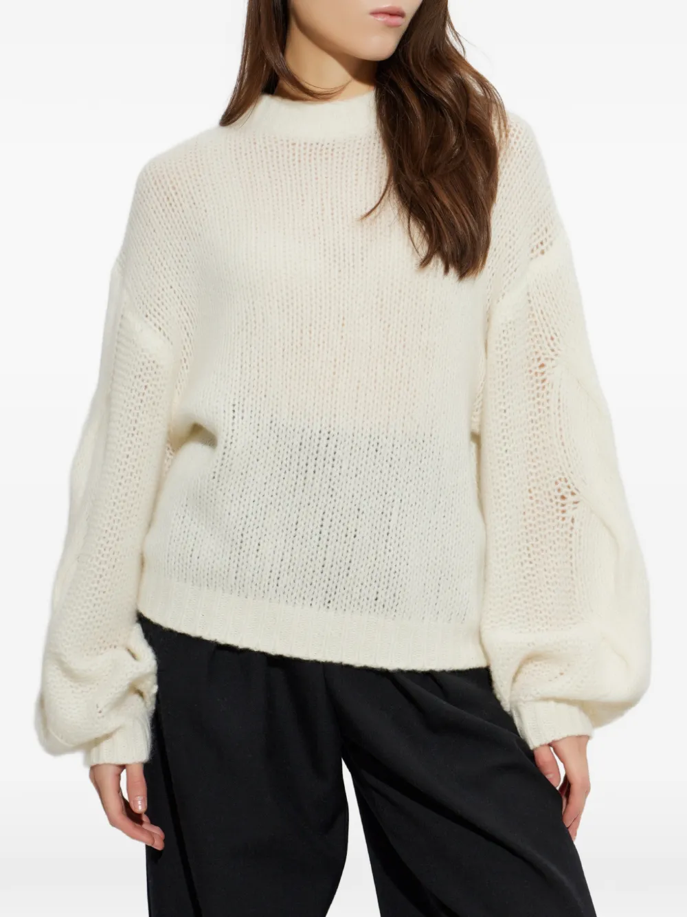 Lisa Yang Runi kabelgebreide trui Beige