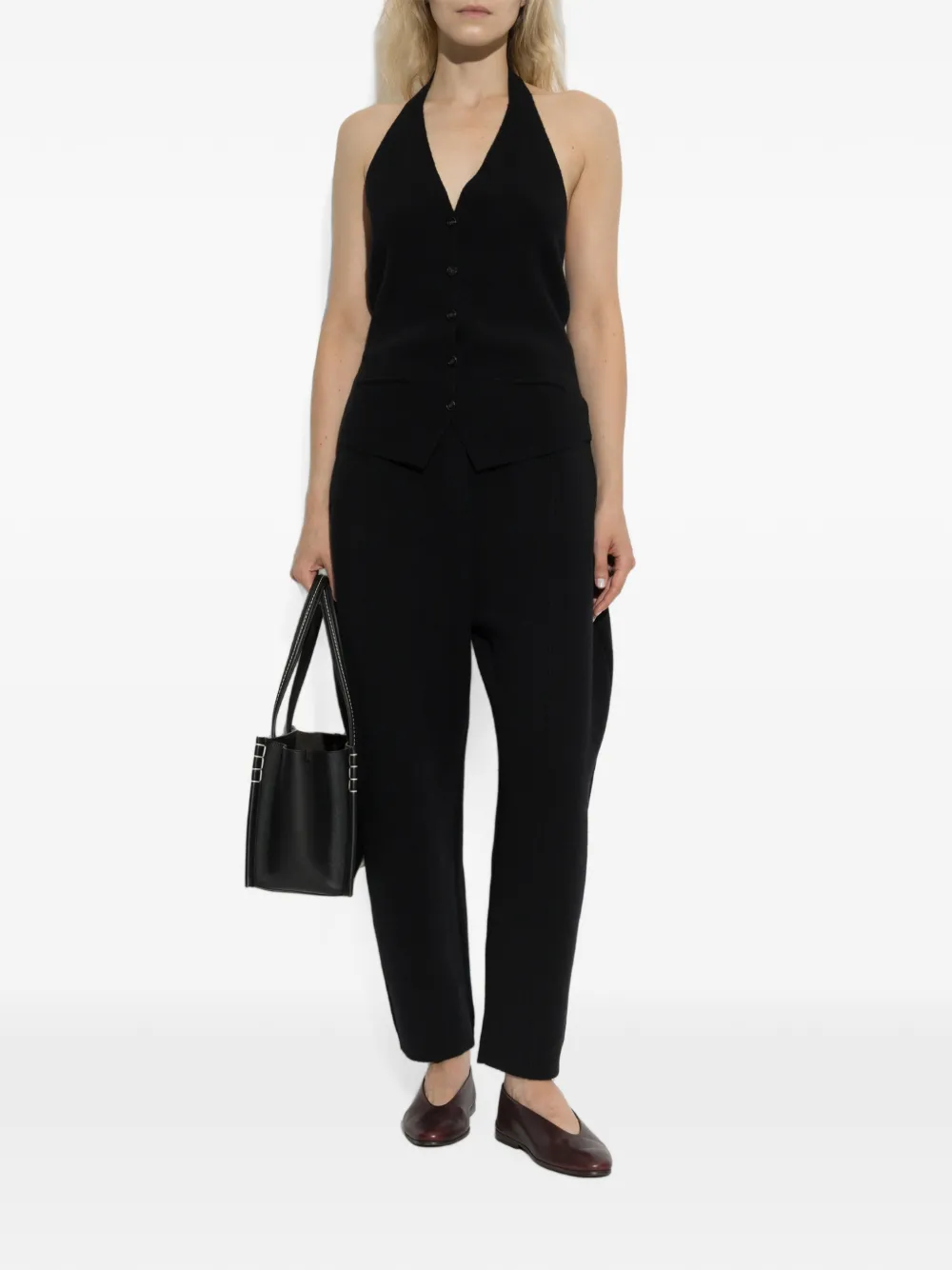 Lisa Yang Wrenda Belt-loops Trousers in Black, view 2
