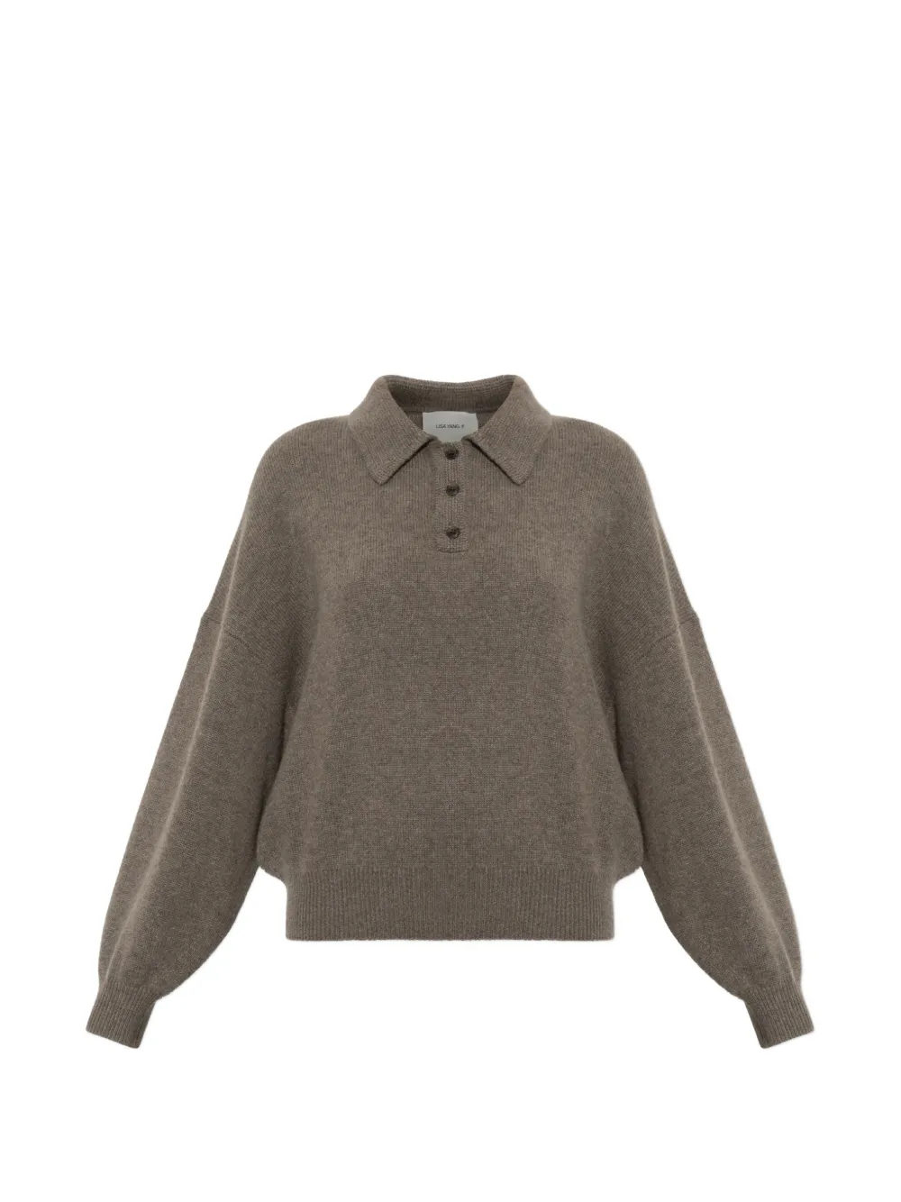Lisa Yang Etta long-sleeve polo shirt - Marrone