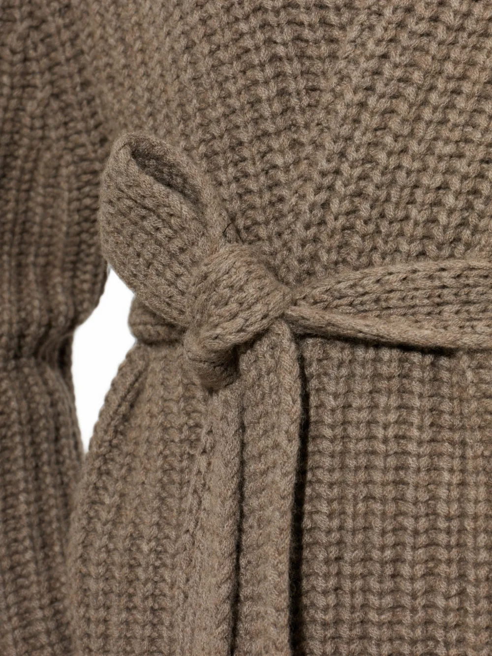 Lisa Yang Jacqueline wafelgebreid vest met ceintuur Bruin