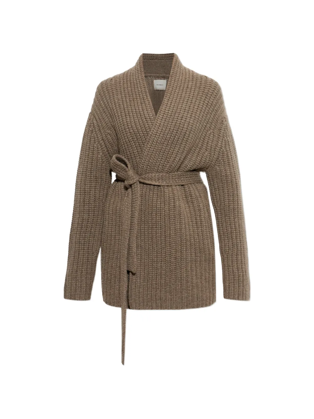 Lisa Yang Jacqueline belted waffle-knit cardigan - Marrone