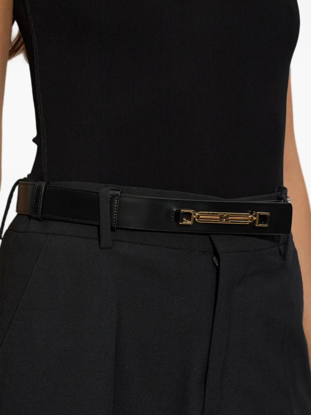 DSQUARED2 Riem met metalen staaf Zwart