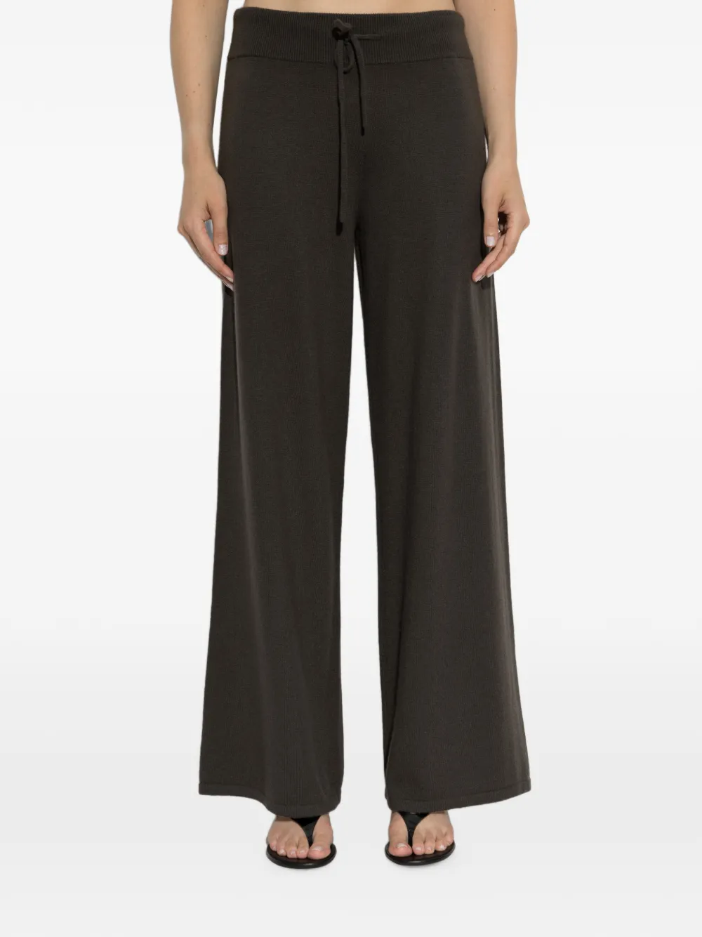 Lisa Yang Sofi Drawstring Cashmere Trousers in Brown, view 3