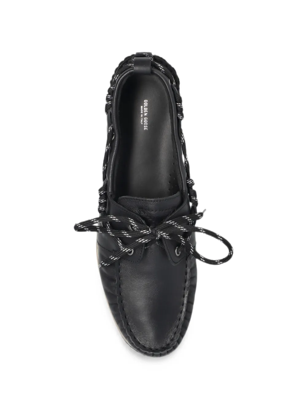 Golden Goose Leren bootschoenen met veters Zwart