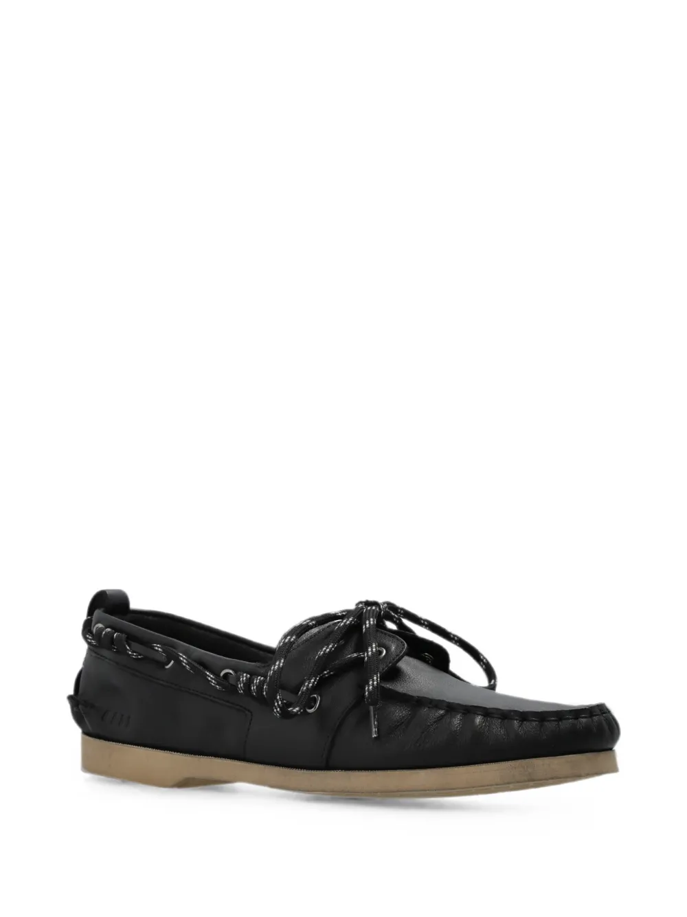 Golden Goose Leren bootschoenen met veters Zwart