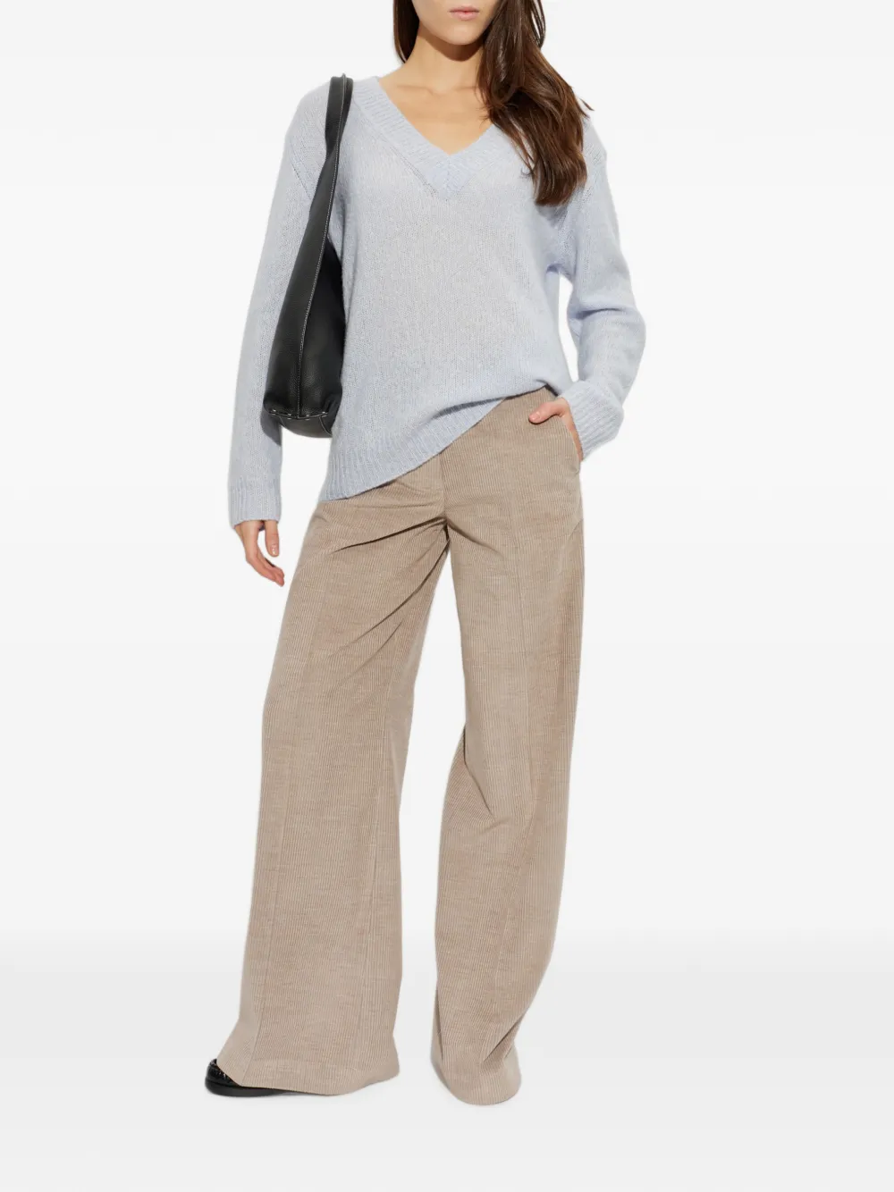 Lisa Yang Leona trui met V-hals Blauw