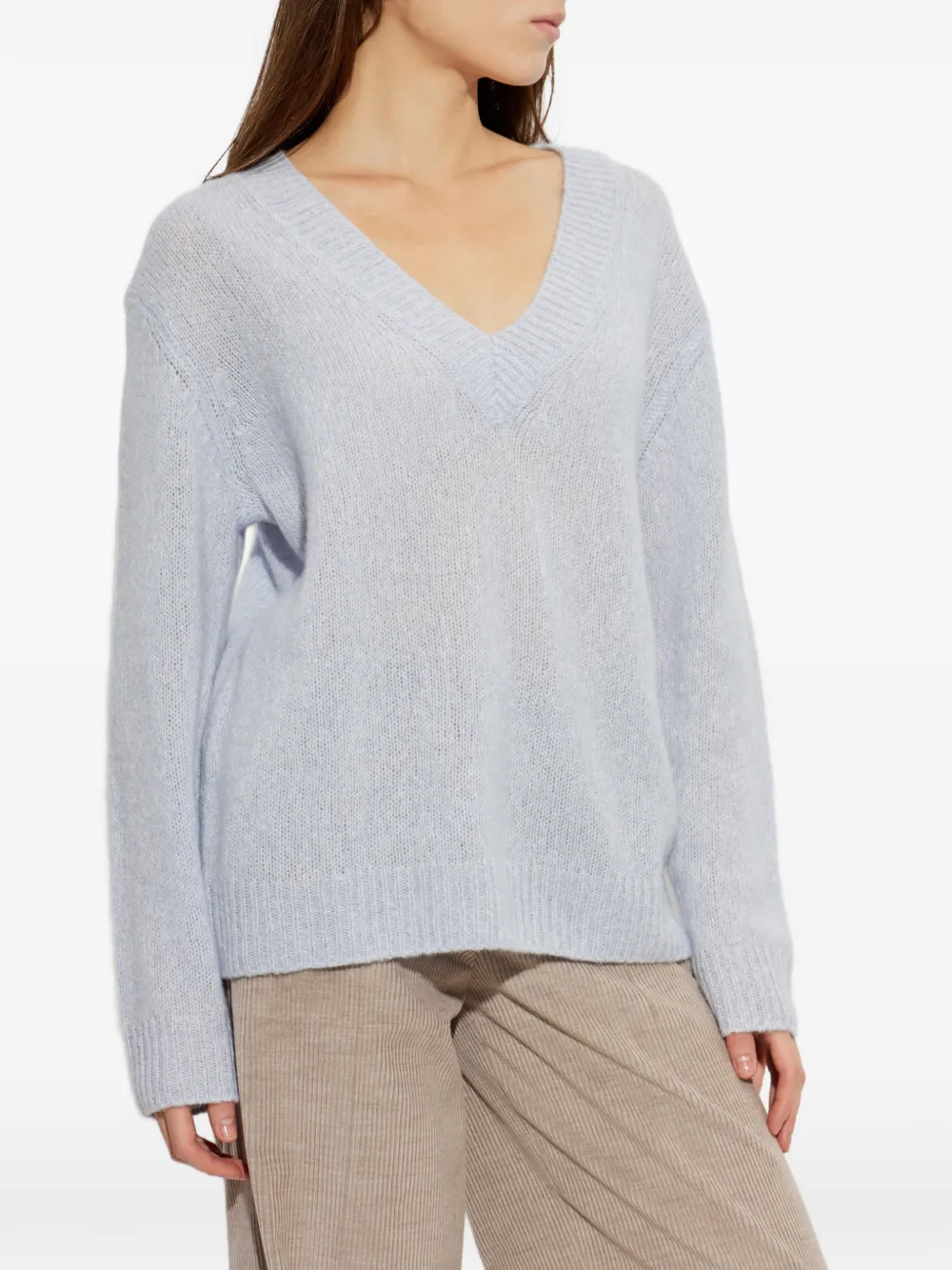 Lisa Yang Leona trui met V-hals Blauw