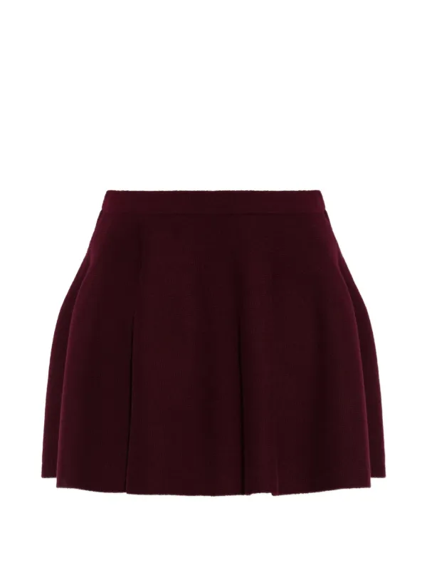 Lisa Yang Pleated Cashmere Mini Skirt in Red