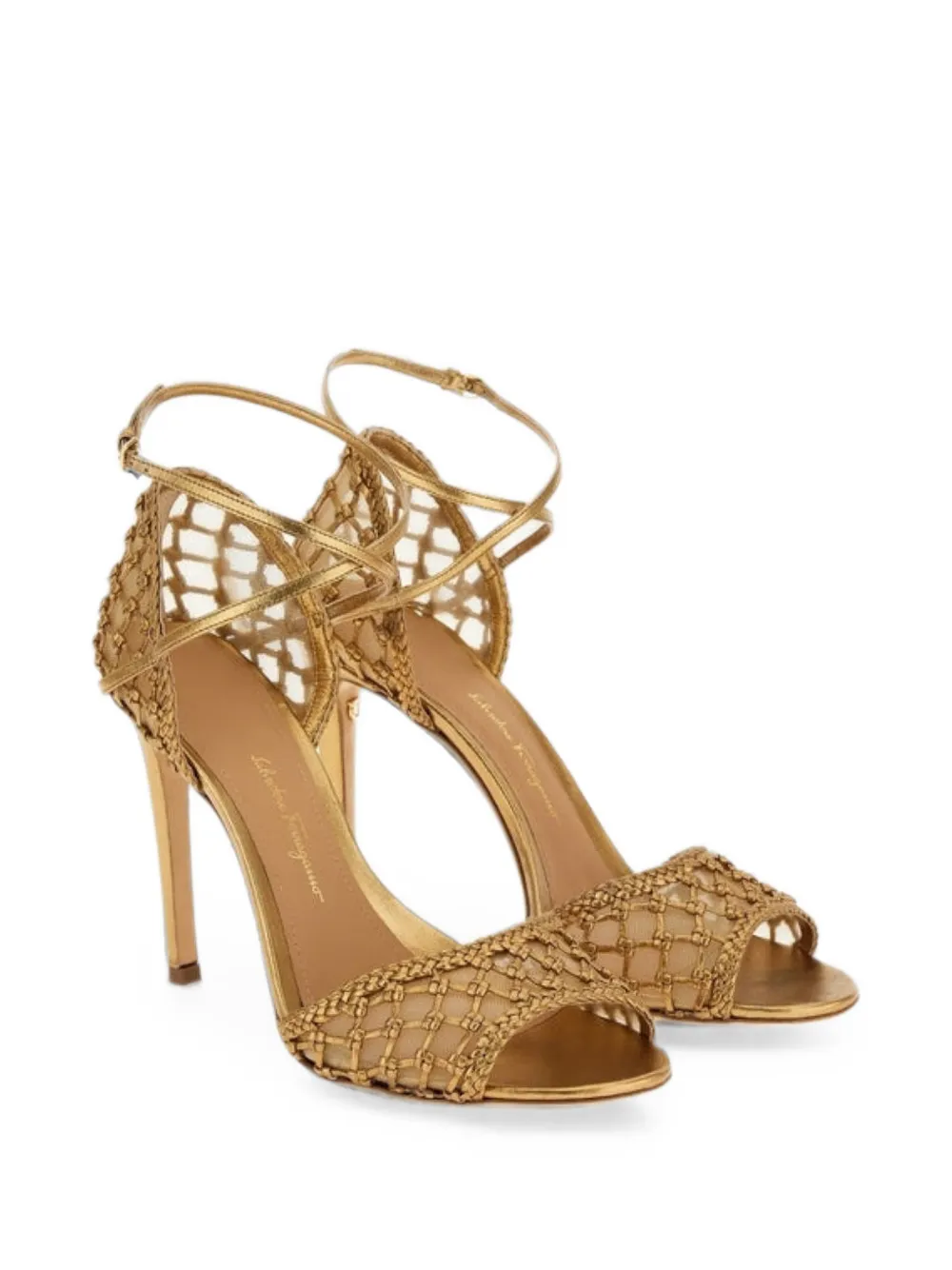 Ferragamo Geweven sandalen Goud