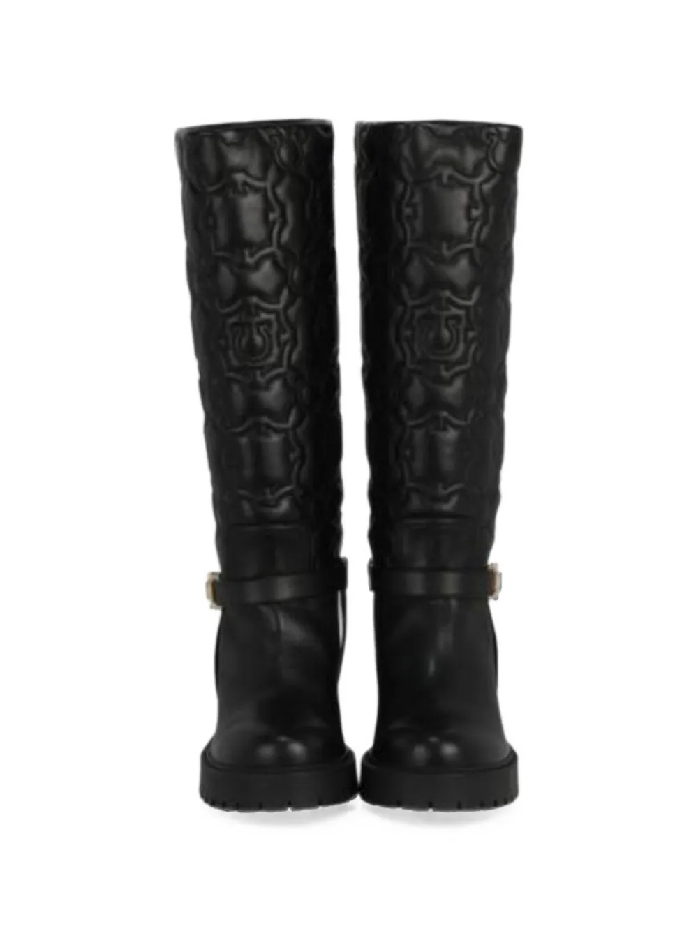 Ferragamo Shiran quilted leather boots Zwart