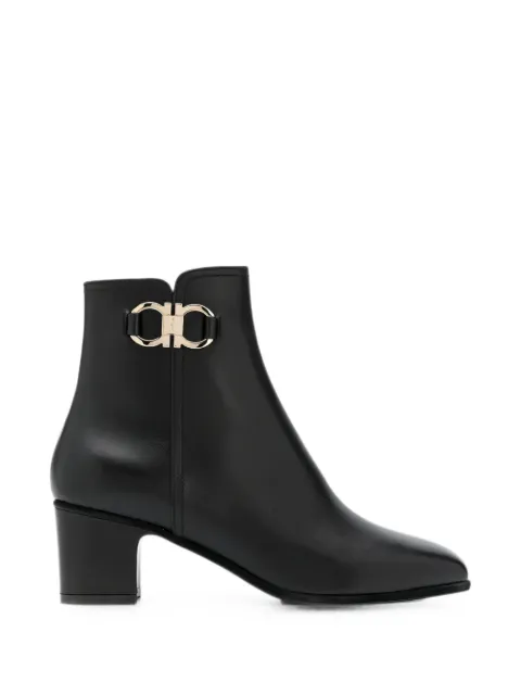 Gancini leather ankle boots