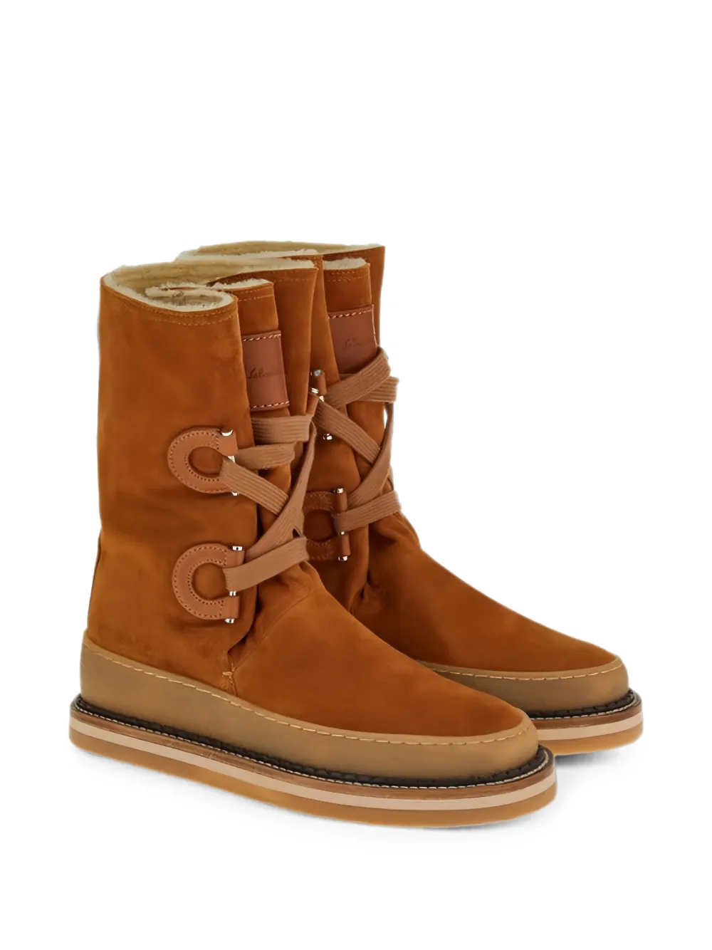 Ferragamo Gancini lace-up boots Bruin