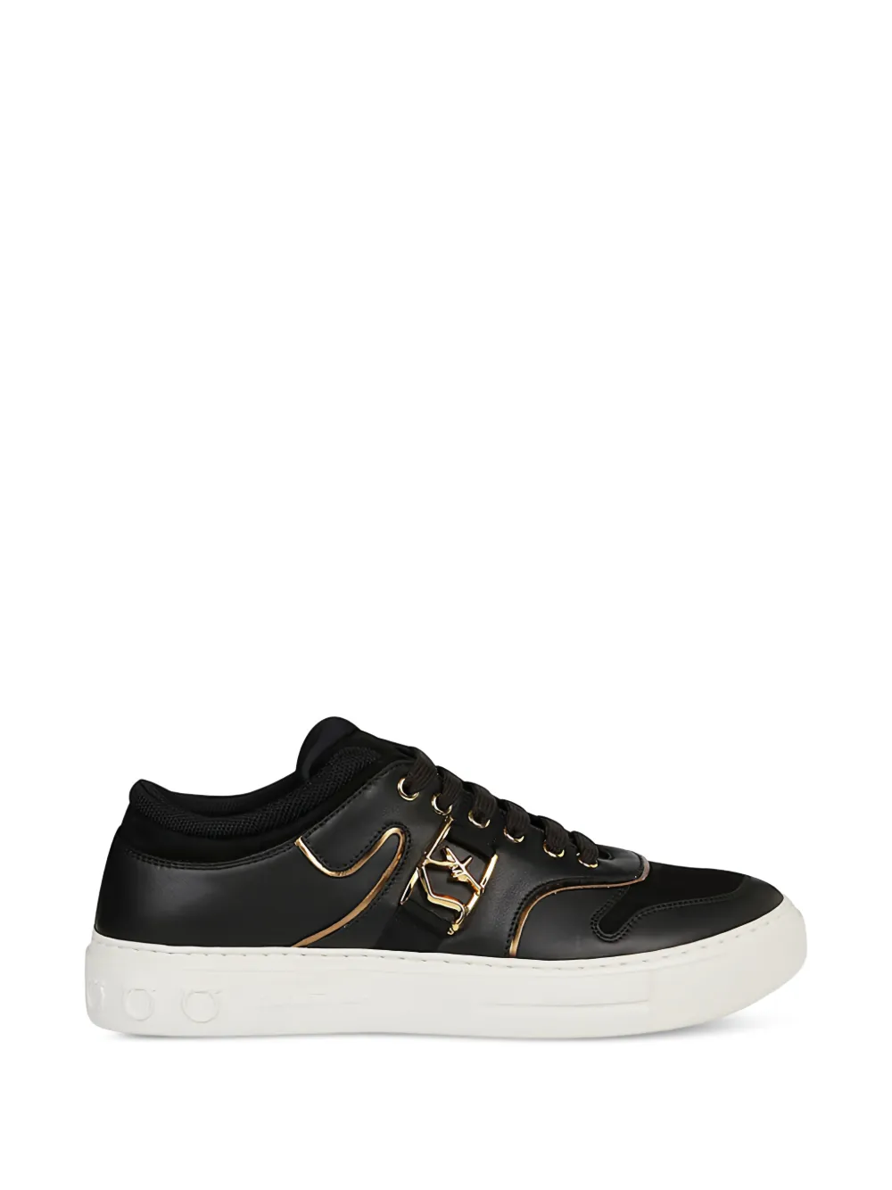 Ferragamo Gancini-plaque low-top sneakers - Schwarz