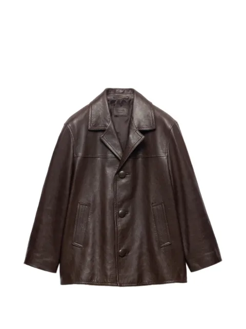 Prada nappa leather caban jacket