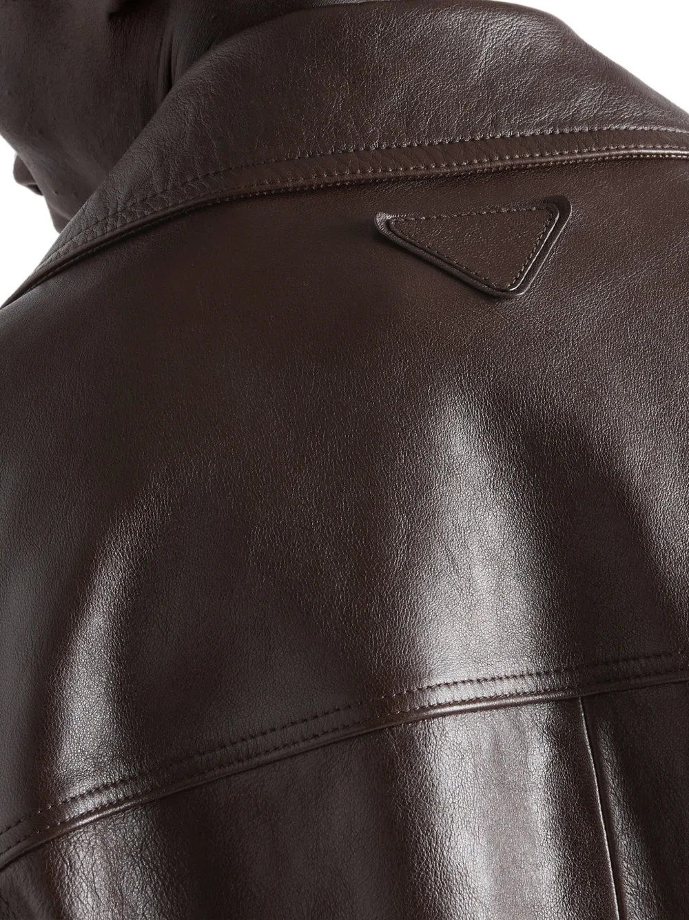Prada Nappa leren jack Bruin