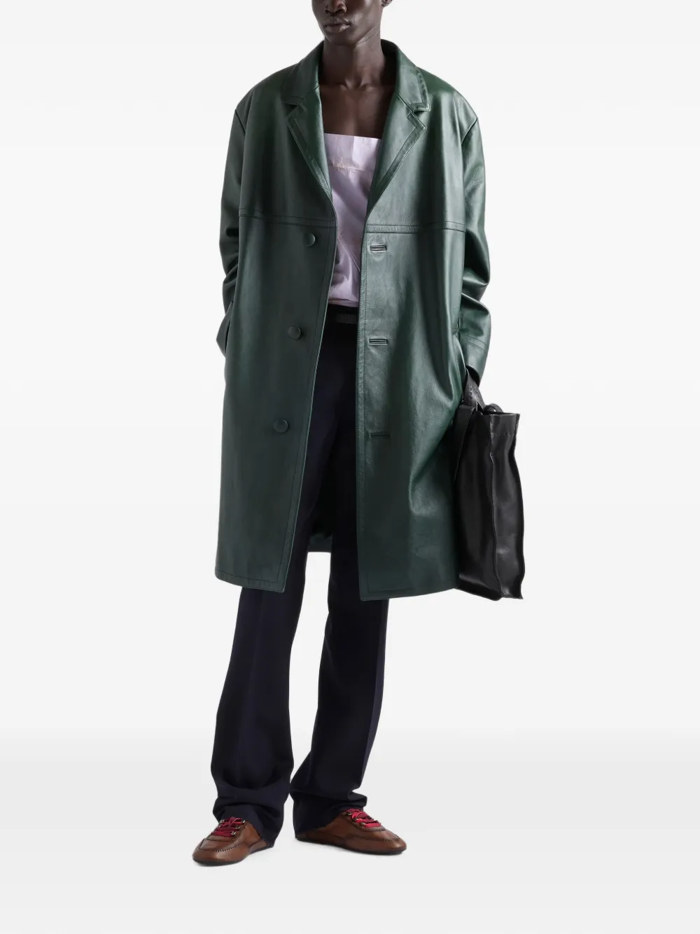 Prada Leren jas Groen