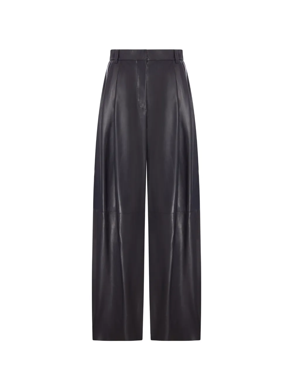 Giorgio Armani pleated leather trousers - Blu