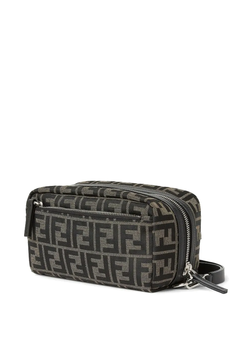 FENDI Kleine toilettas met dubbele rits Bruin