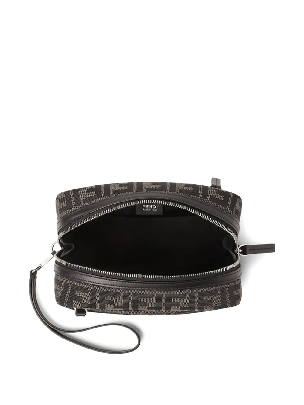 FENDI Kleine toilettas met dubbele rits Bruin