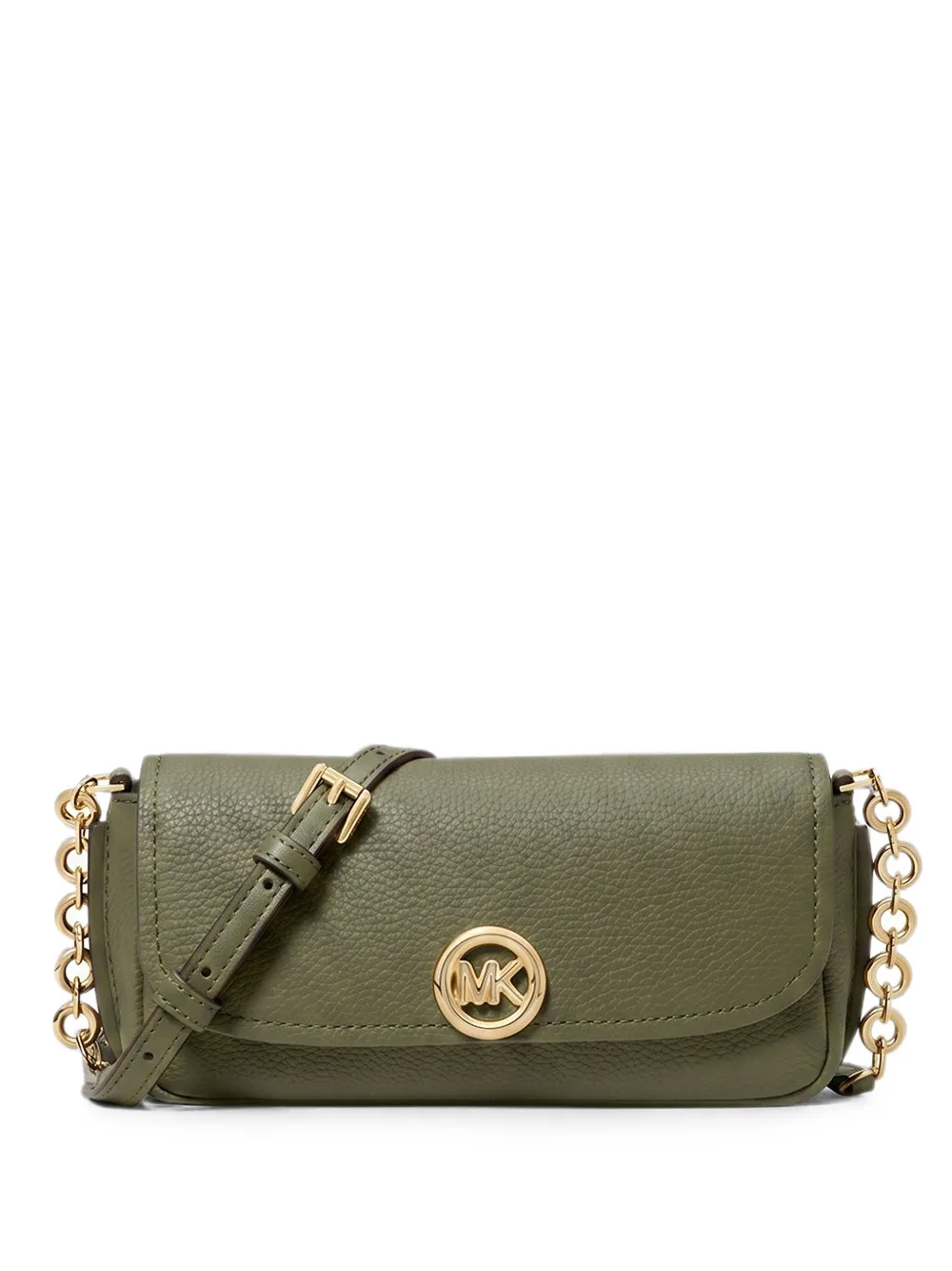Michael Michael Kors Nolita chain-link leather crossbody bag - Verde