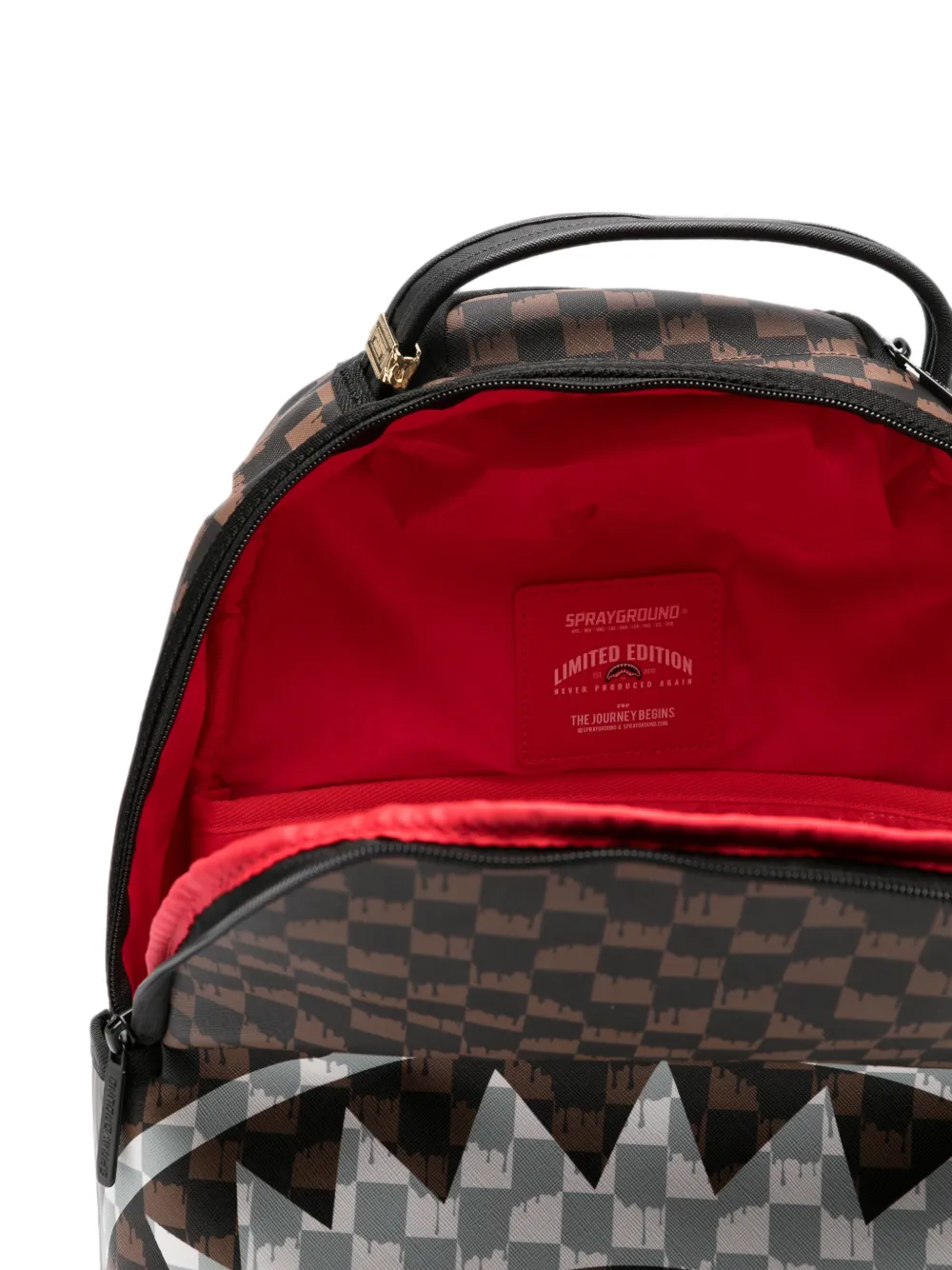 Sprayground Shark geruite rugzak Bruin