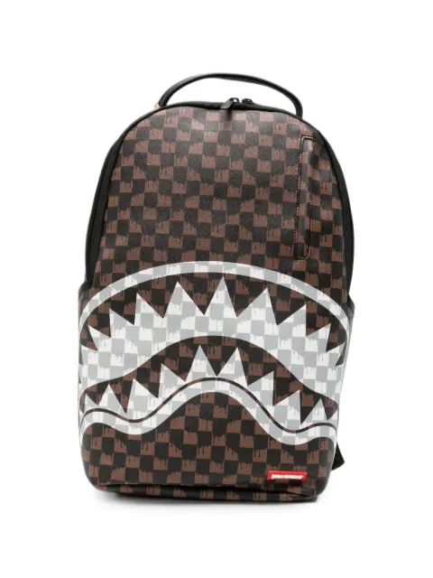 Sprayground Paris Fang check-print shark mouth backpack