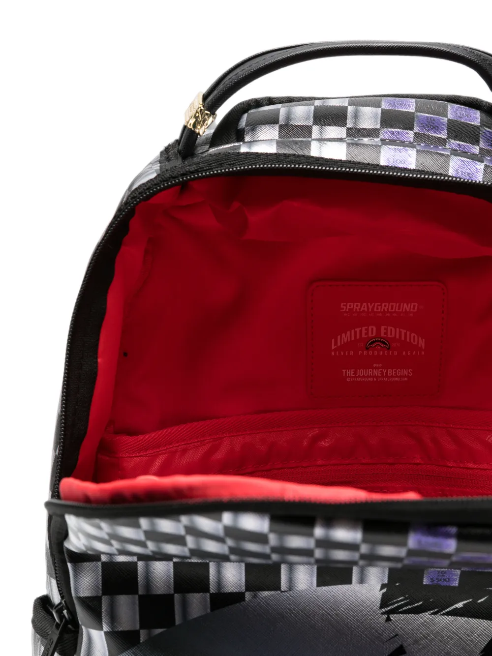 Sprayground Geruite rugzak met print Zwart