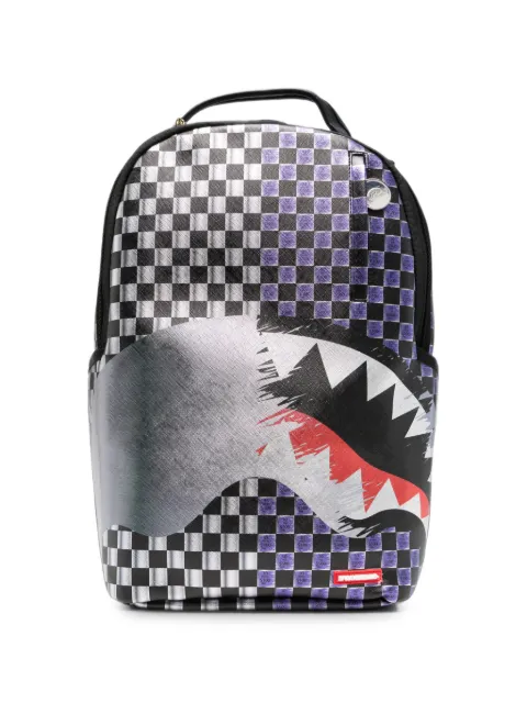 Sprayground 체커보드 샤크 프린트 백팩