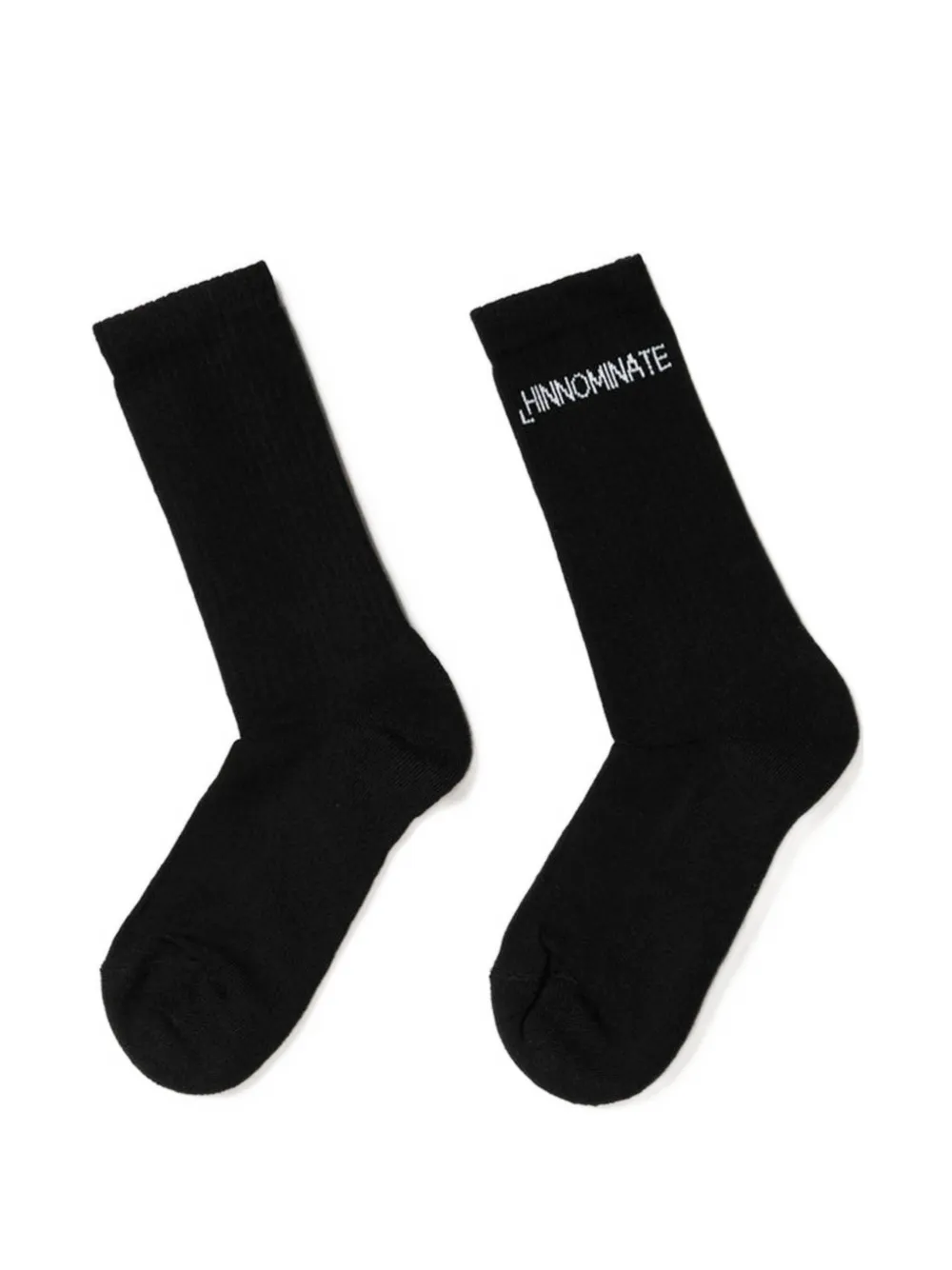Hinnominate Logo-embroidered Ribbed Socks In Black