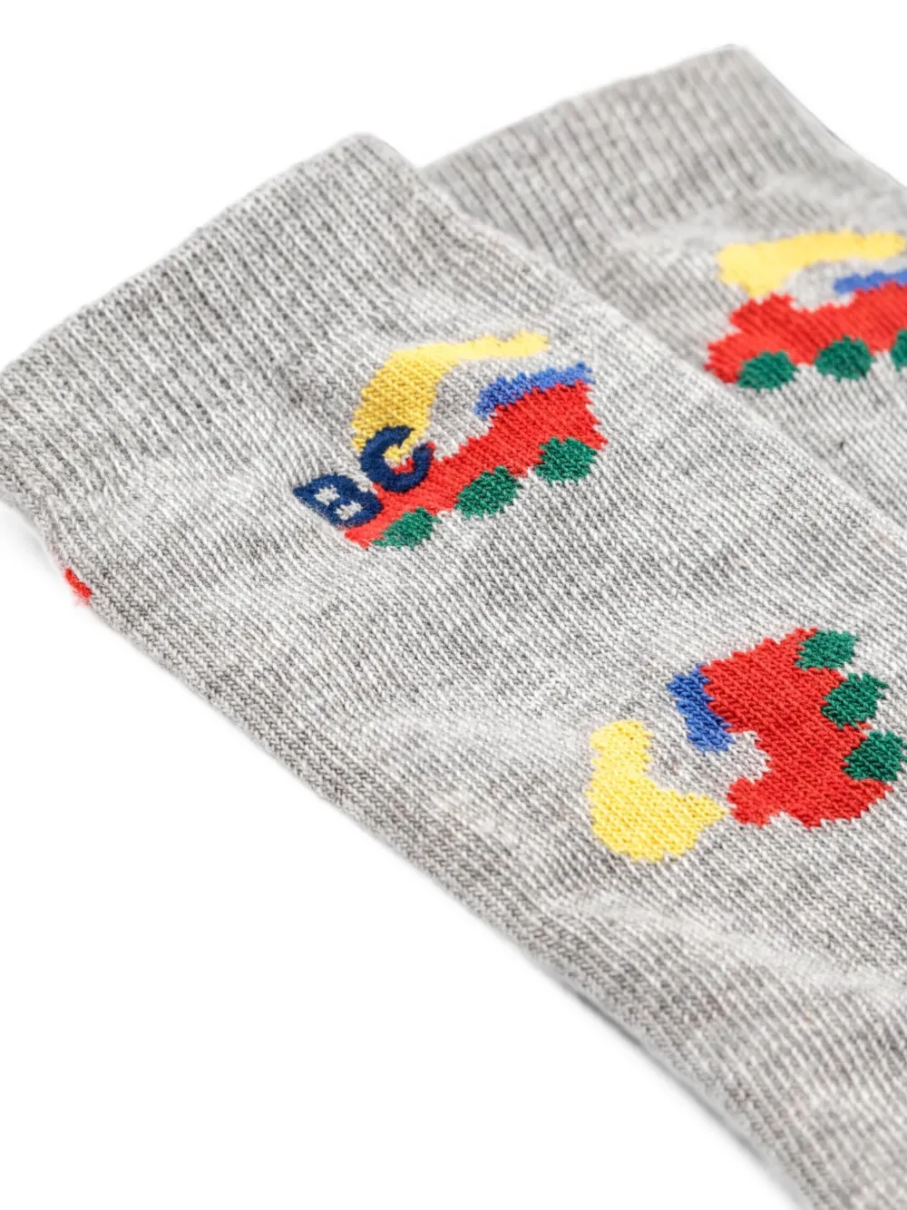 Bobo Choses Geribbelde sokken met print Grijs