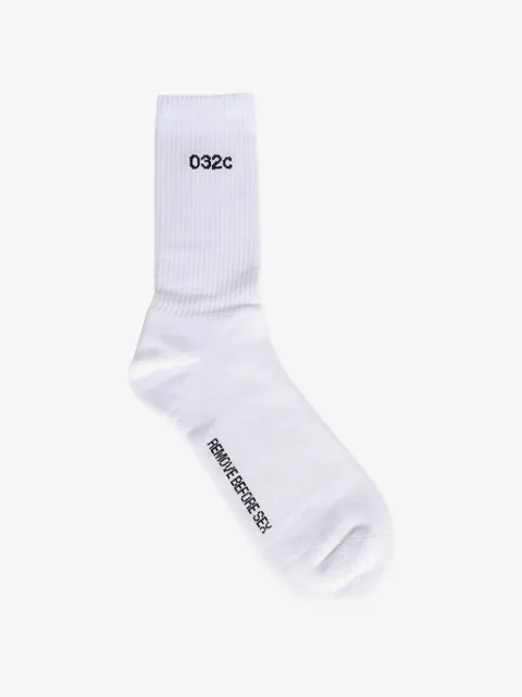 032c Classic logo-embroidered ribbed socks