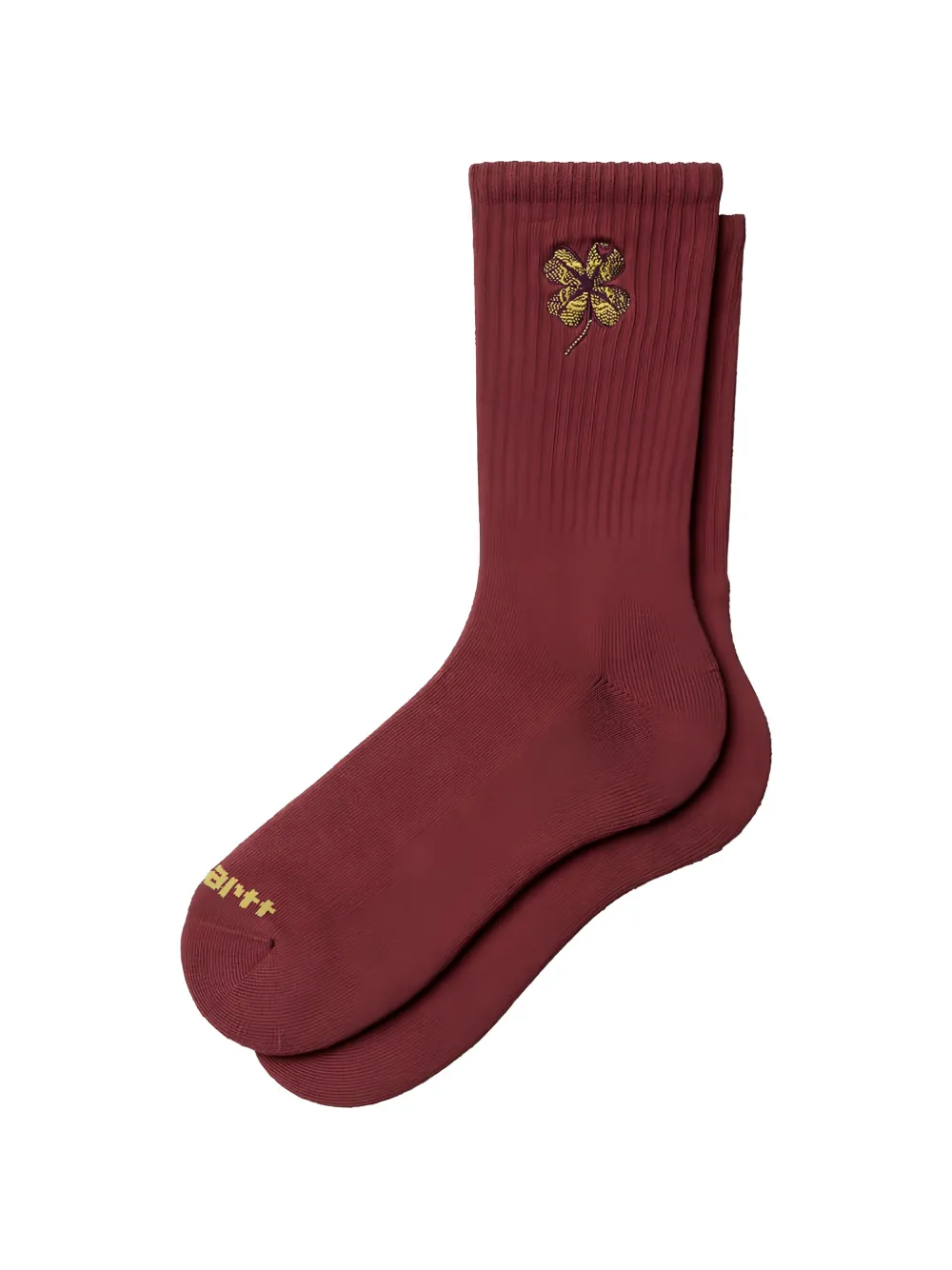 Carhartt WIP Geribbelde sokken met geborduurde klaver Rood