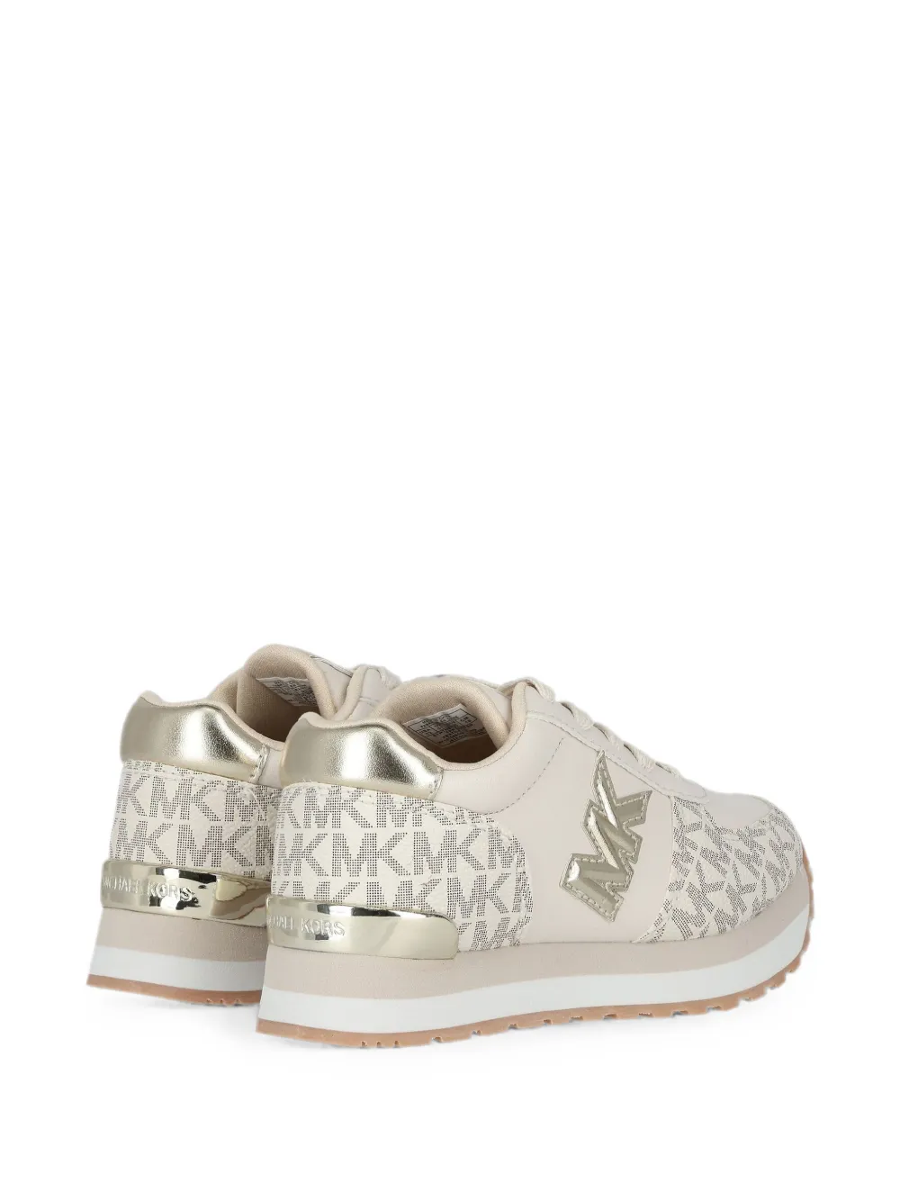 Michael Kors Kids logo-plaque monogram sneakers Beige