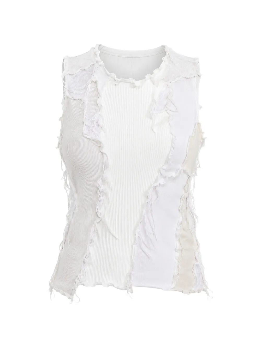 Borbala Canotta con design patchwork - Bianco