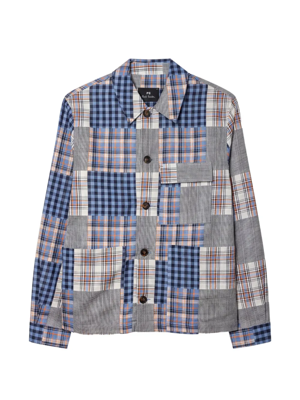PS Paul Smith patchwork check-print jacket | Blue | Image 1
