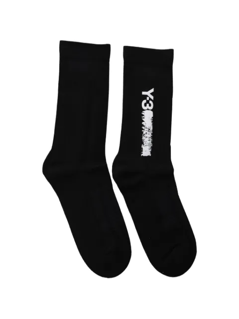 Y-3 logo-print ribbed-knit socks