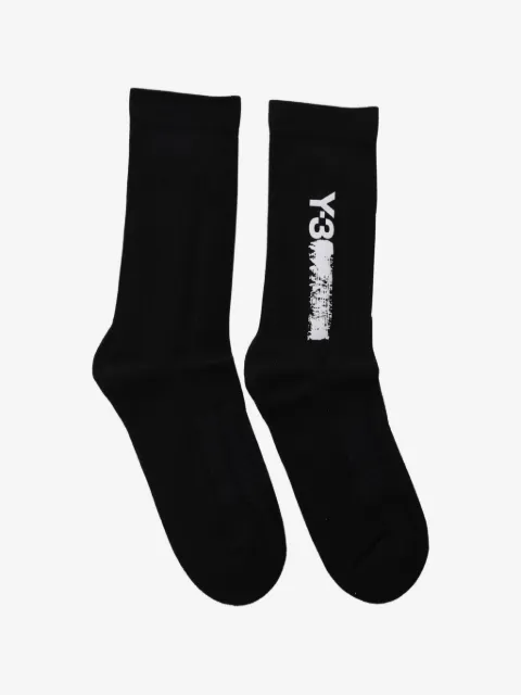 Y-3 logo-print ribbed-knit socks