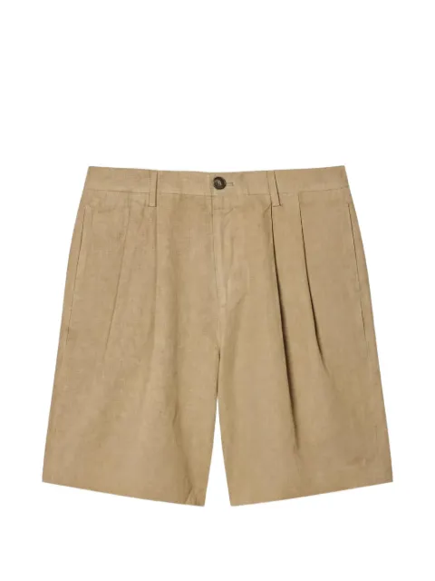 PS Paul Smith pleated herringbone-weave shorts