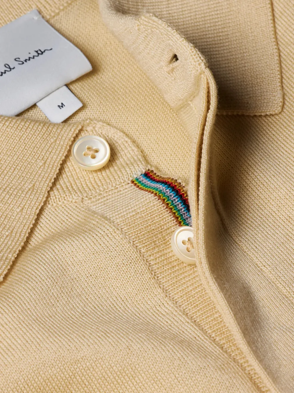 Paul Smith Beige poloshirt van merinowol
