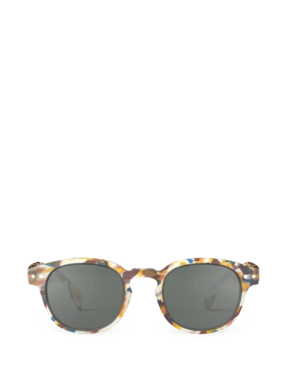 IZIPIZI tortoise-shell effect round-frame sunglasses - Nude