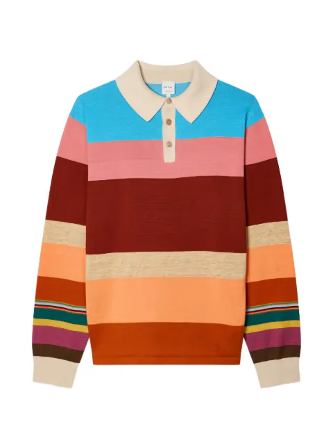 Paul Smith cotton-linen bold stripe rugby top