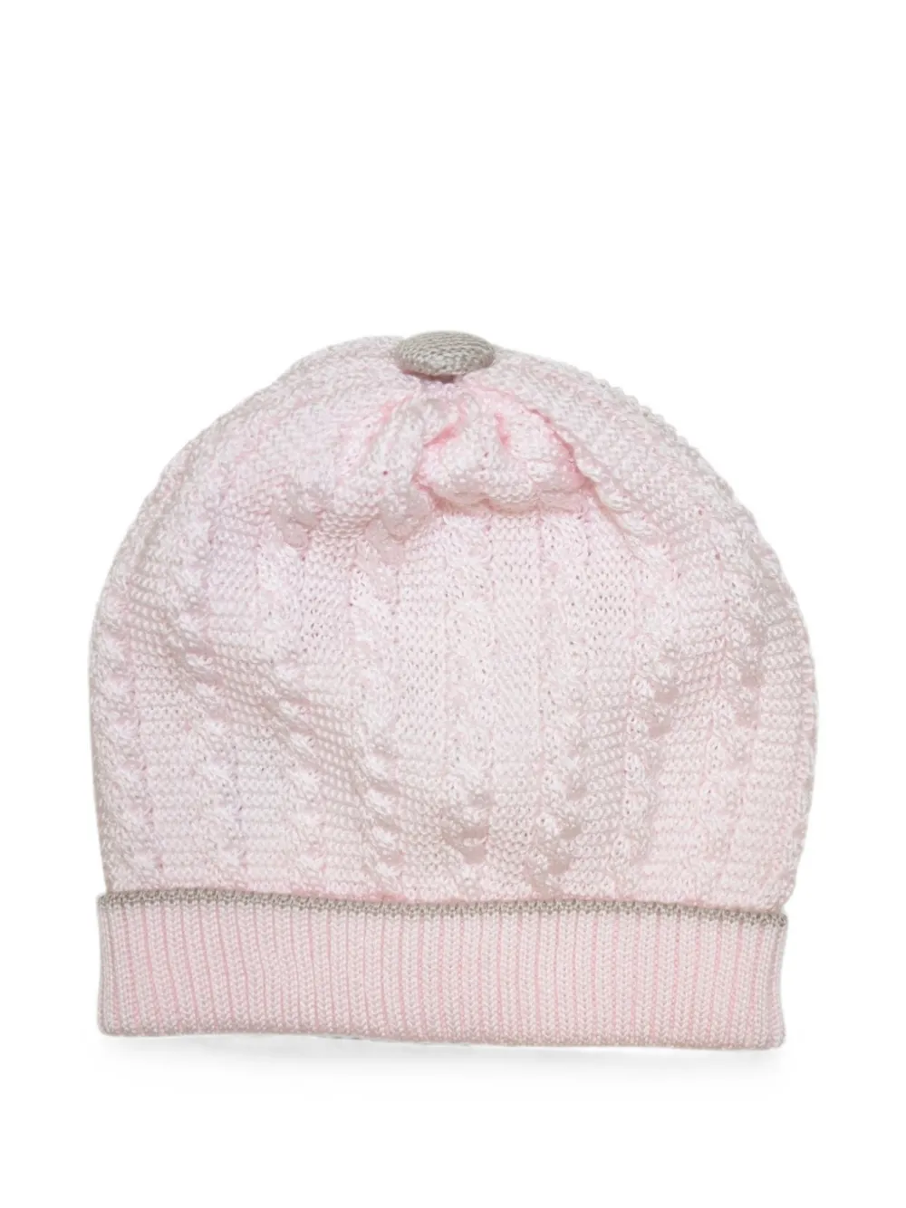 MARLU' couture cable-knit beanie hat - Rosa