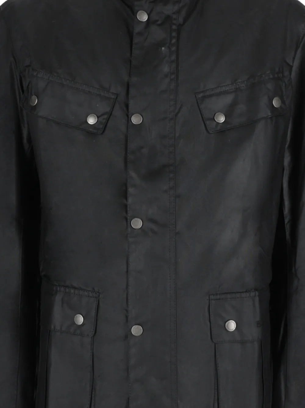 Barbour International Tourer Duke jack met meerdere zakken en gewaxte afwerking Zwart